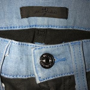 Black +Blue Panel 7 For All Mankind Skinny Jeans